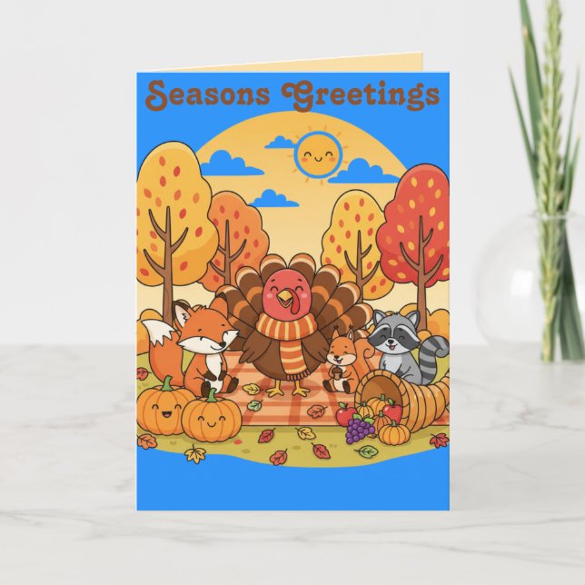 Cartão Happy Thanksgiving Card for Kids (Frente)