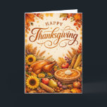 Cartão Happy Thanksgiving - Customisable Card<br><div class="desc">Lovely Thanksgiving card to share with your family and friends. 

The text fields are customisable should wish to add you own touch to the card.</div>