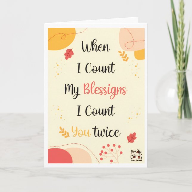 Cartão Happy Thanksgiving for a Special Person (Frente)