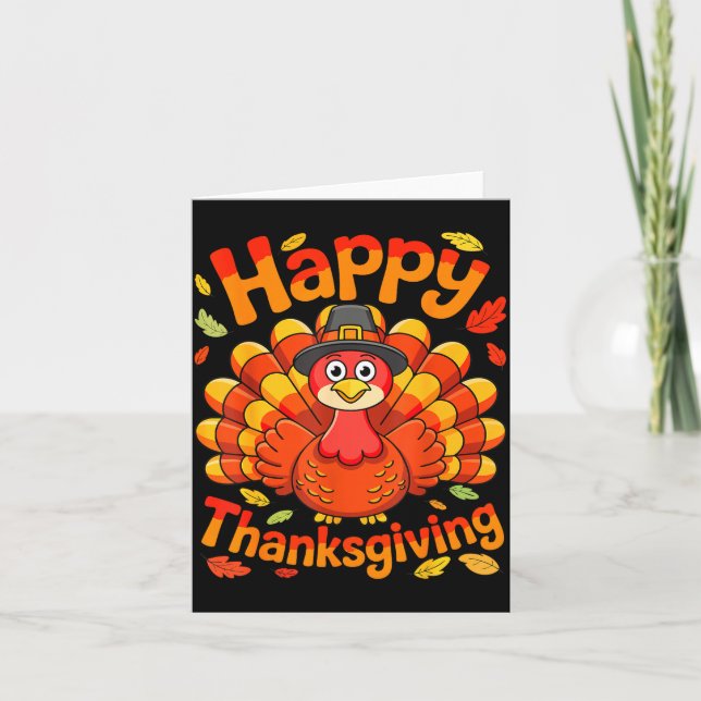 Cartão Happy Thanksgiving Shirt Men Women Kids Family Tur (Frente)