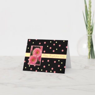 Cartão Happy Thoughts Pink Flowers Personalized Card