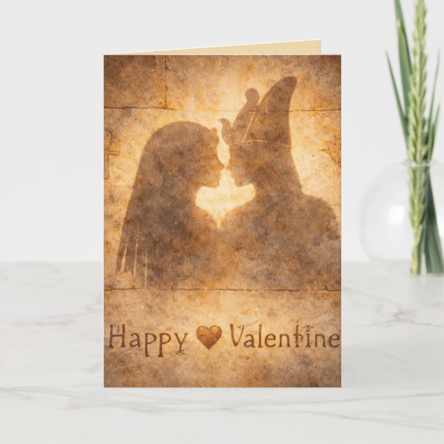 Cartão Happy Valentine Egyptian Shadow Art Romantic (Frente)