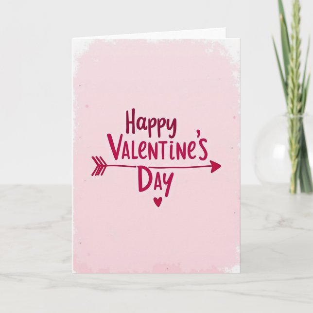 Cartão Happy Valentine Heart Arrow Card (Frente)