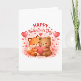 Cartão Happy Valentine’s Day Cute Design 