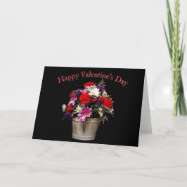 Cartão Happy Valentine’s Day Elegant Floral Bouquet Greet