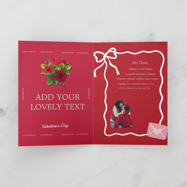 Cartão Happy Valentine’s Day Love Card – Sweet Romantic (Interior)