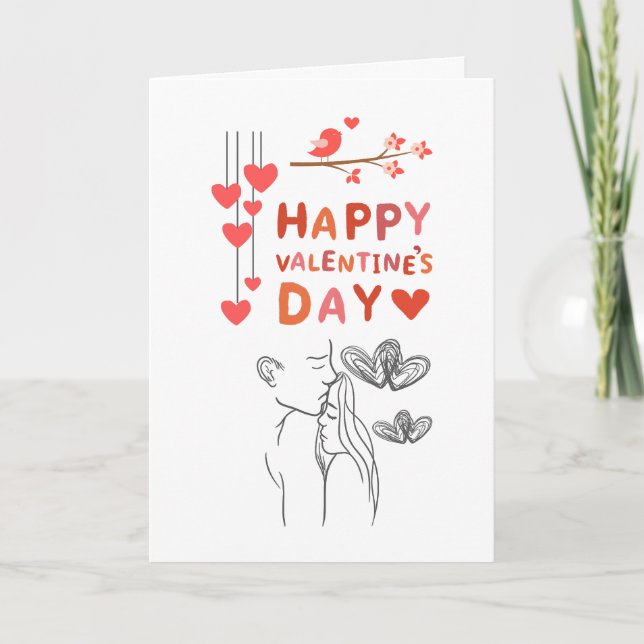 Cartão Happy Valentine’s Day – Romantic Couple (Frente)