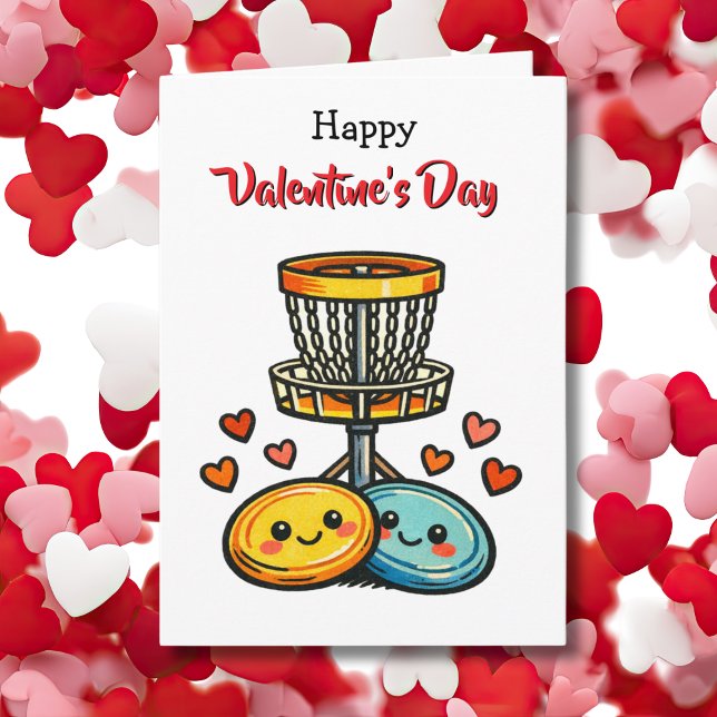 Cartão Happy Valentine's Day | Disc Golf Themed (Criador carregado)