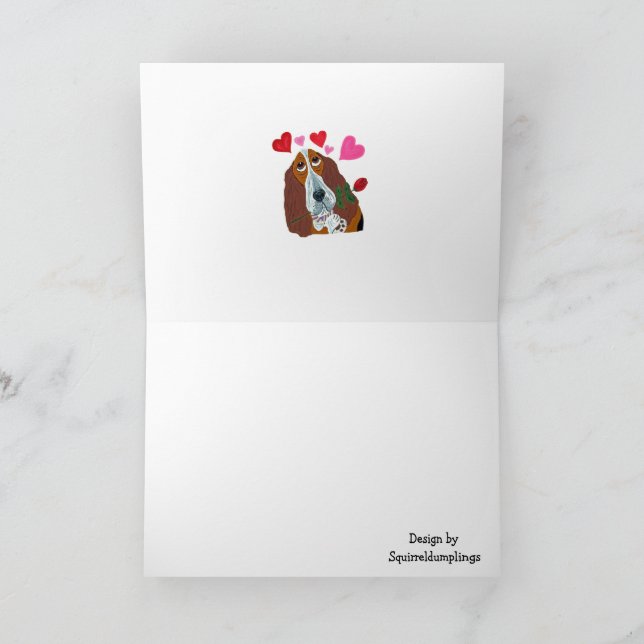 Cartão Happy Valentine's Day Doggie Folded Greeting Card (Interior)