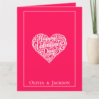 Cartão Happy Valentines Day Heart Shape Greeting Card