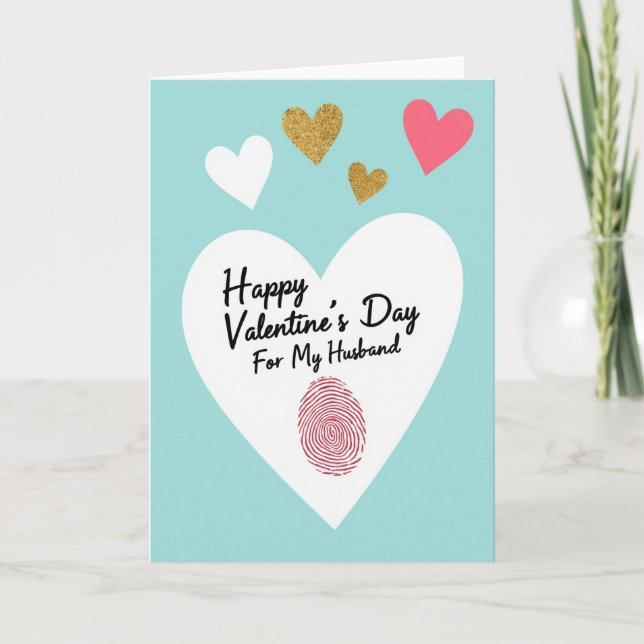 Cartão Happy Valentines Day Husband Card (Frente)