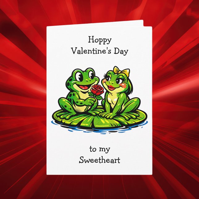 Cartão Happy Valentine's Day | Retro Frogs (Criador carregado)