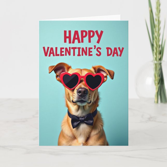 Cartão Happy Valentines Dog Card (Frente)