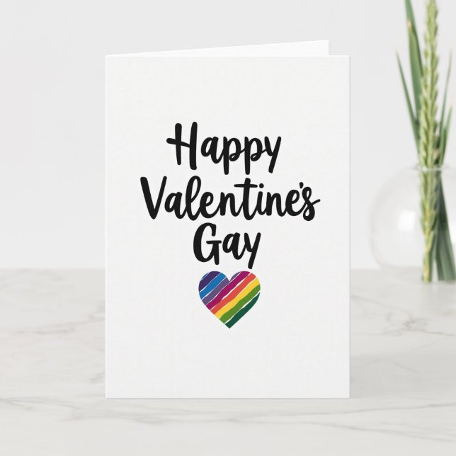Cartão Happy Valentines Gay Pride Card (Frente)