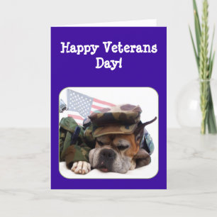 Cartão Happy Veterans Day Boxer Greeting Card