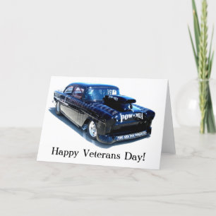 Cartão Happy Veterans Day POW Classic Black car card
