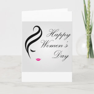 Cartão Happy womens day card with face of a lady
