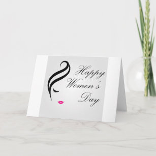 Cartão Happy womens day card with face of a lady