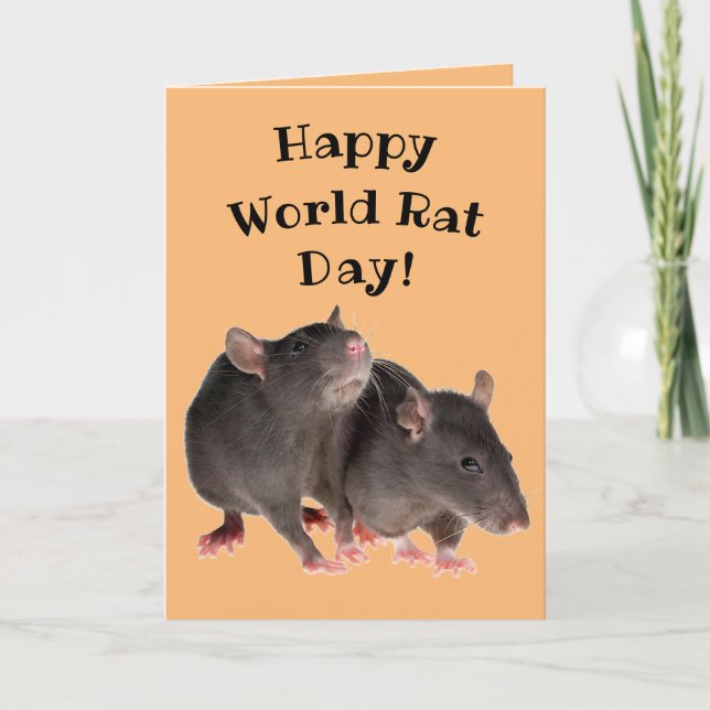 Cartão Happy World Rat Day! - April 4th (Frente)