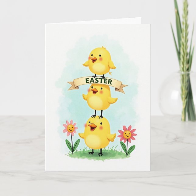 Cartão Happy Yellow Birds Celebration Card (Frente)