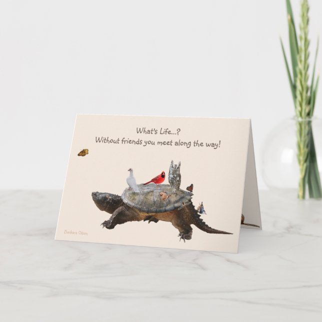 Cartão HappyBirthday: O que é vida sem amigos. (Frente)
