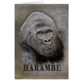 Cartão Harambe (desenho de grafite)