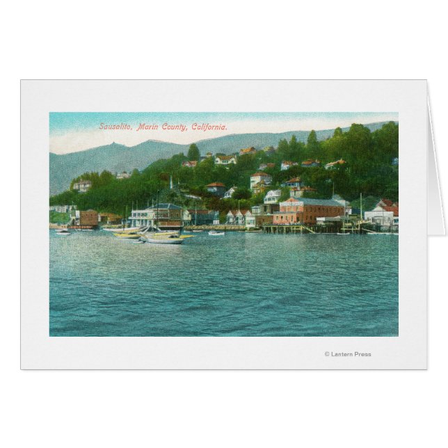 Cartão Harborview com Iates e Barcos de Navegação (Frente Horizontal)