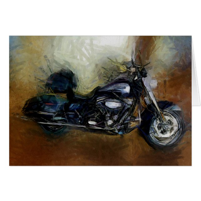 Cartão Harley Motorcycle Art (Frente Horizontal)