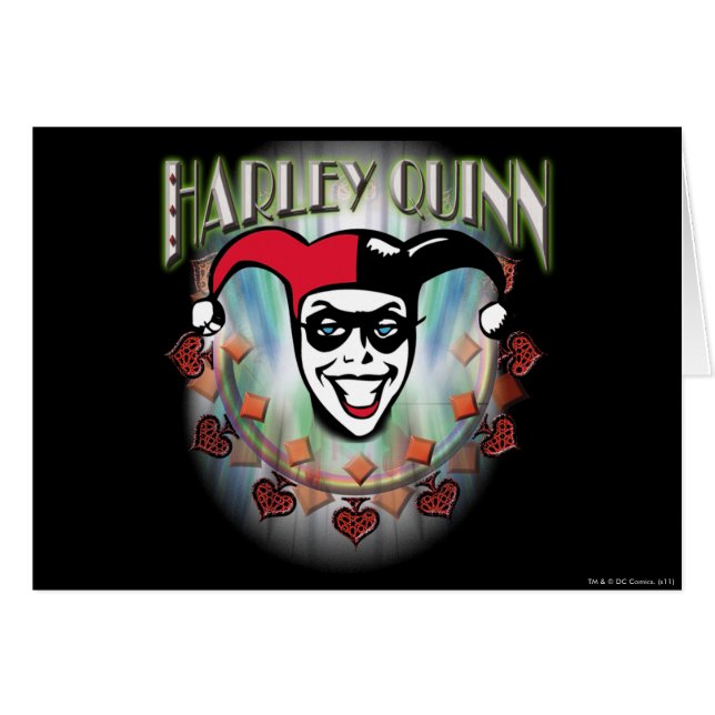Cartão Harley Quinn - Rosto e Logótipo (Frente Horizontal)