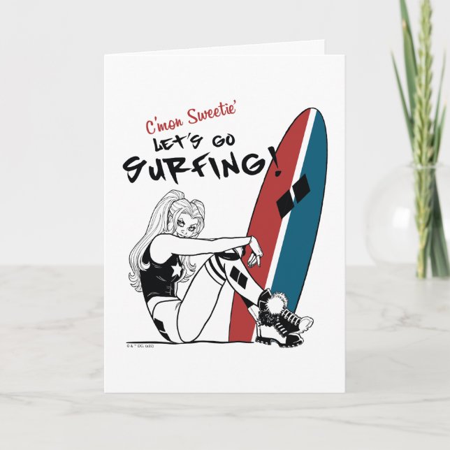 Cartão Harley Quinn - Surfe em Vamos (Frente)