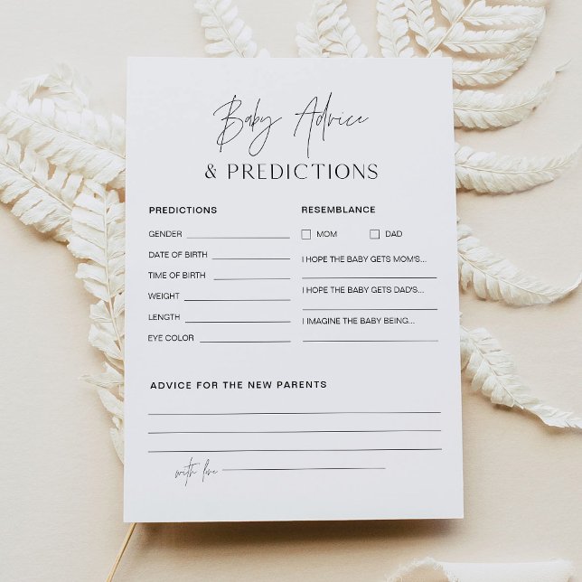 Cartão HARLOW Chá de fraldas Advice And Prediction (Criador carregado)