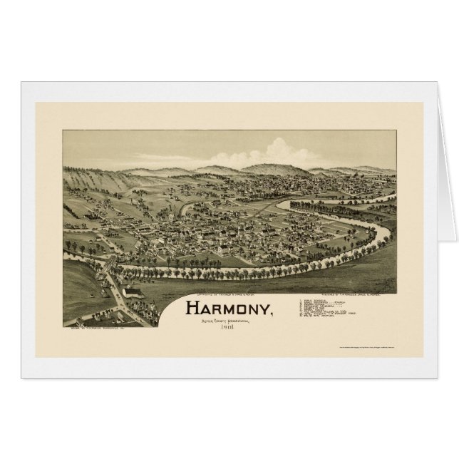 Cartão Harmonia, mapa panorâmico do PA - 1901 (Frente Horizontal)
