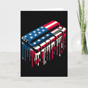 Cartão Harmônica de gotejamento de tinta bandeira america