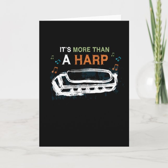 Cartão Harmonica Mais do que um instrumento Harp (Frente)