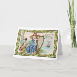 Cartão Harp and Dog, Shamrock, Rua. Dia de Patrick, Vinta