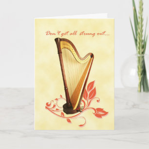 Cartão Harp Birthday Card