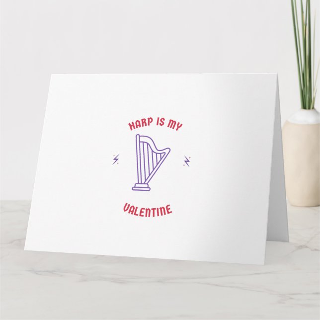 Cartão Harp é meu valentim (Frente)