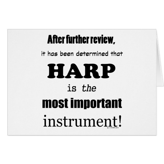 Cartão Harp - Instrumento Mais Importante (Frente Horizontal)