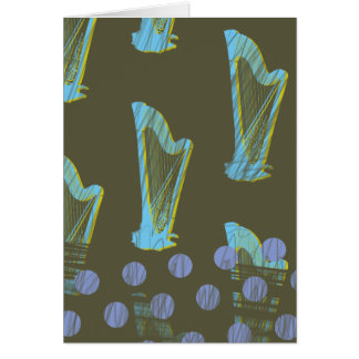 Cartão Harpa e polkadtos