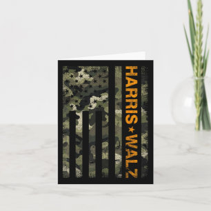 Cartão Harris 2024 Presidente Usa Camouflage Dudes Walz W