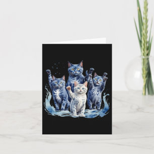 Cartão Harris Blue Cats Wave - Engraçado para donos de ga