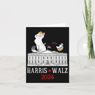 Cartão Harris Venceu 2024 Presidente Eleito Engraçado Cat