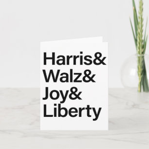 Cartão Harris W Alegria Liberdade Voto Kamala Harris Pres