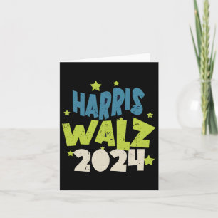 Cartão Harris Waltz 2024 com estrelas