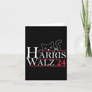 Cartão Harris Waltz 2024 Gato Engraçado Lady Kamala Harri