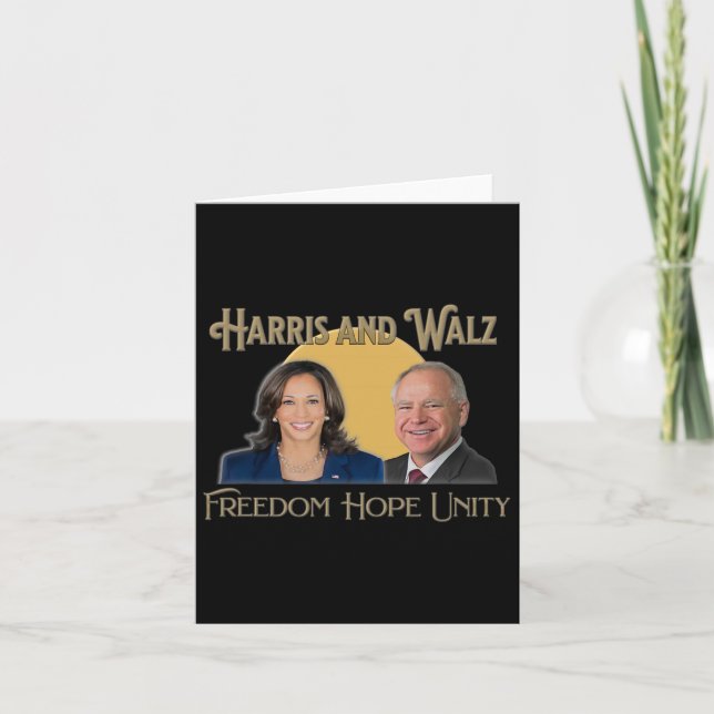 Cartão Harris Walz 2024 Kamala E Tim Presidente E Vp (Frente)