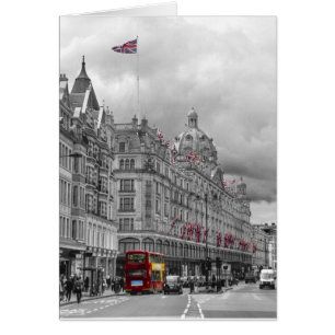 Cartão Harrods do hdr do bw de Knightsbridge