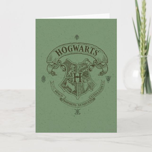 Cartão Harry Potter | Brasão da Bandeira de Hogwarts (Frente)