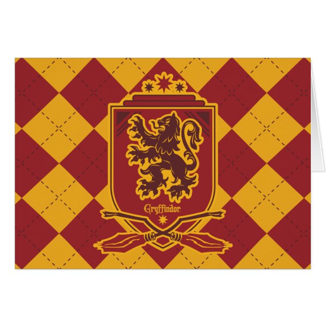 Cartão Harry Potter | Brasão do QUIDDITCH™ GRYFFINDOR (Frente Horizontal)