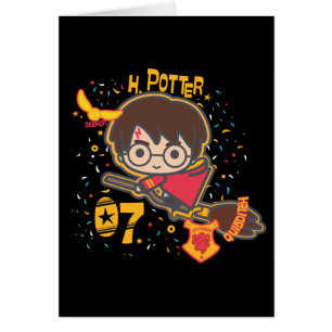 Cartão Harry Potter Cartum Caçador de Quadribol
